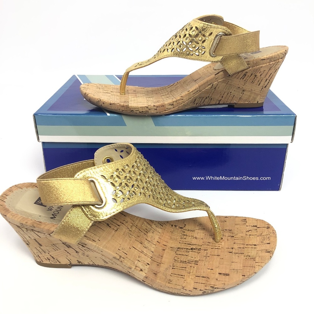 White Mountain Womens Arnette Embellished Wedge Sa